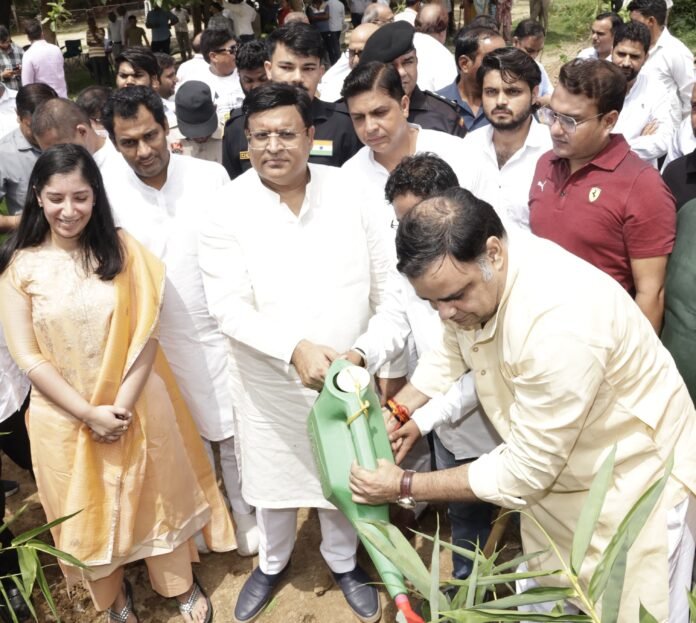हरियाली के संकल्प के साथ सेक्टर-9 में वृक्षारोपण अभियान, कैबिनेट मंत्री विपुल गोयल ने किया नेतृत्व