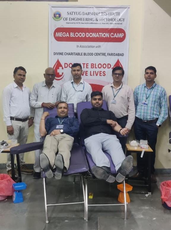 एसडीआईईटी में विशाल रक्तदान शिविर का आयोजन, लगभग 100 यूनिट रक्त संग्रहित