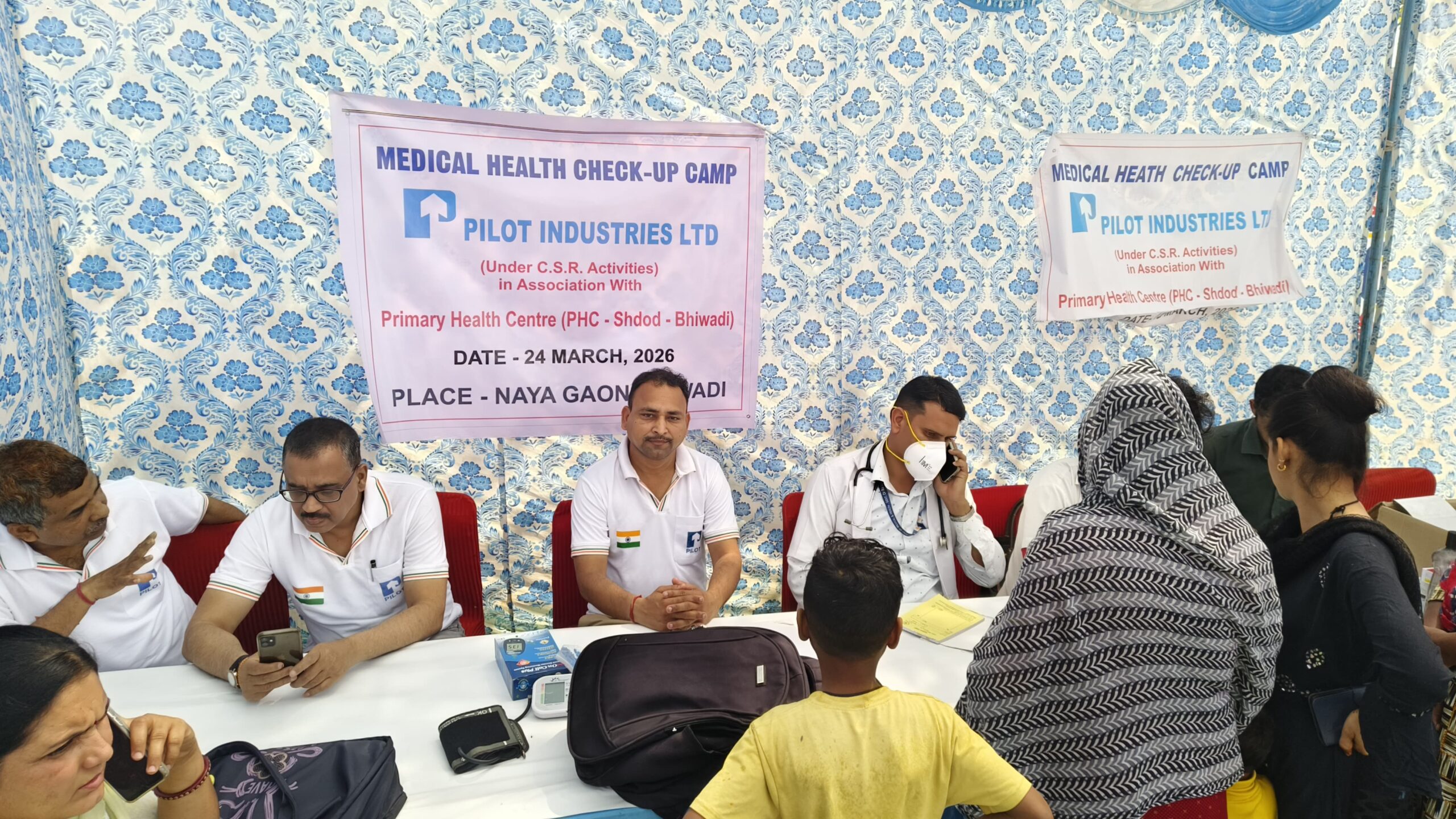 भिवाड़ी समाचार : पायलट इंडस्ट्रीज लिमिटेड ने लगाया नि:शुल्क तीसरा स्वास्थ्य शिविर, शहरी और ग्रामीणों को मिल रही बेहतर सेवाएं