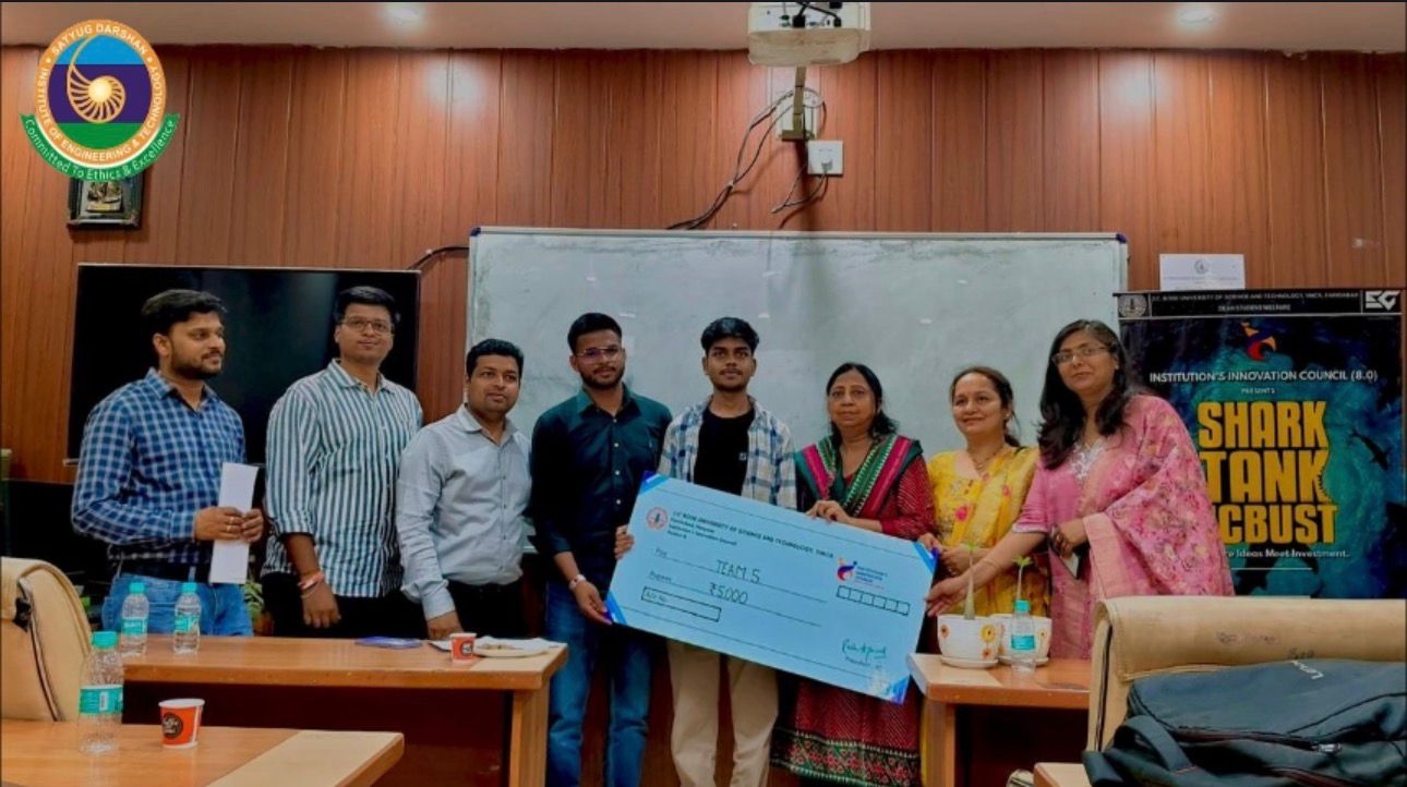 SDIET के विद्यार्थियों ने J.C. Bose University of Science and Technology YMCA के Shark Tank में हासिल किया द्वितीय स्थान