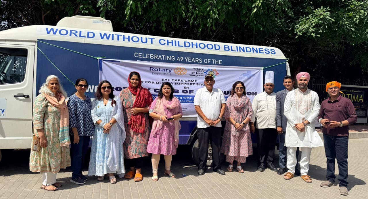 रोटरी क्लब न्यू गुरुग्राम ने डीएलएफ अल्टीमा में मेगा नि:शुल्क नेत्र जांच शिविर का आयोजन