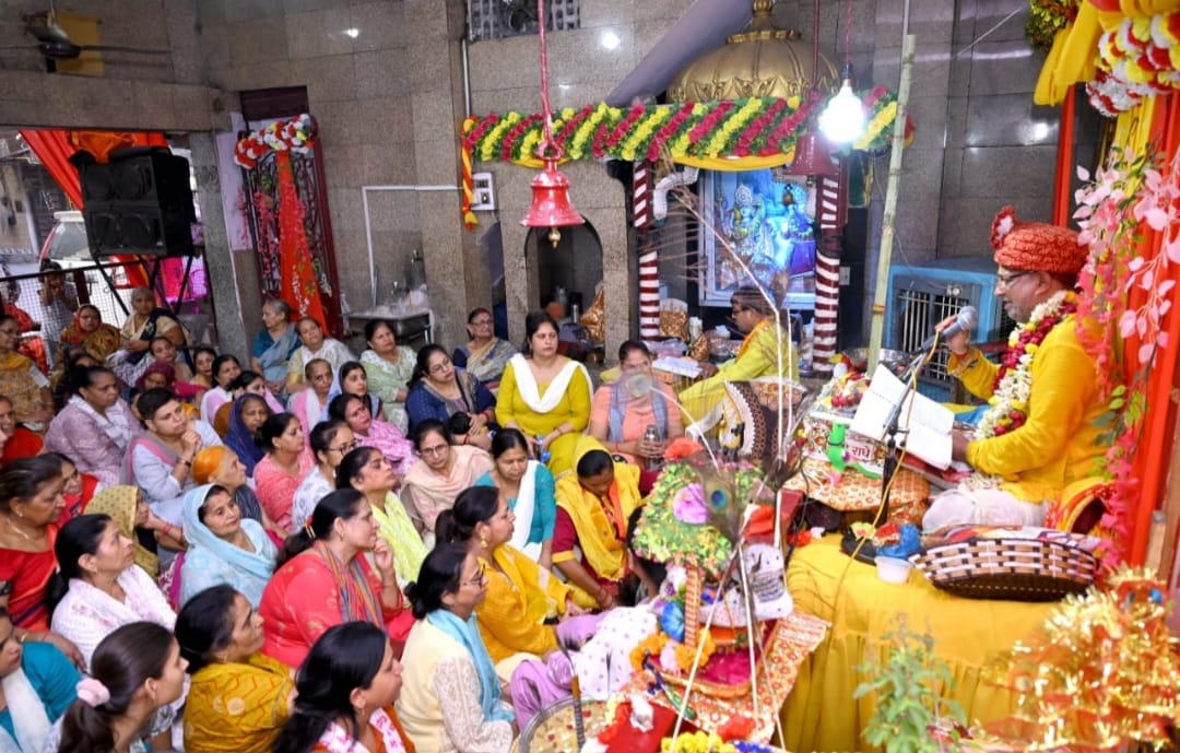 बल्लबगढ़ स्थित सनातन हनुमान मंदिर पंजाबी वाड़ा में भागवत सप्ताह यज्ञ का आयोजन